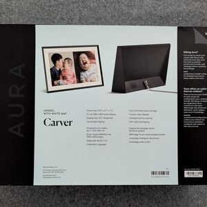 Aura Carver 10" Digital Photo Frame - Gravel with White Mat